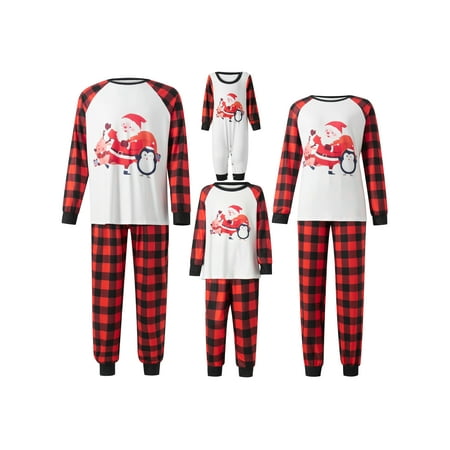 Suanret Christmas Family Matching Pajamas Set Santa Penguin Elk Print Tops Plaid Long Pants Sleepwear Nightwear Pjs Red 3 Years
Suanret Christmas Family Matching Pajamas Set Santa Penguin Elk Print Tops Plaid Long Pants Sleepwear Nightwear Pjs Red 3 Years