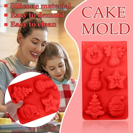KEUSN Christmas Silicone Molds For Baking Jelly Soap Candy Cane Chocolate Candy Molds