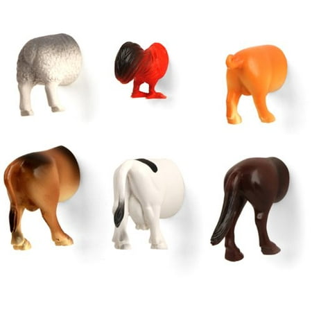 Kikkerland Farm Animal Butt Magnets Set of 6 (MG26)
