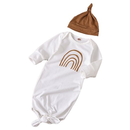 Sunisery 2PCS Newborn Baby Boys Girls Round Neck Rainbow Sleeping Pocket Solid Color Hat Brown 0-6 Months
Sunisery 2PCS Newborn Baby Boys Girls Round Neck Rainbow Sleeping Pocket Solid Color Hat Brown 0-6 Months
