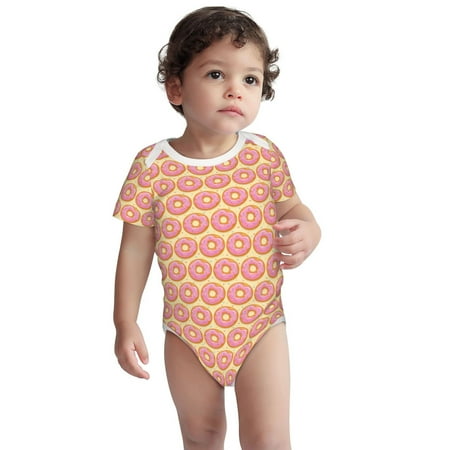 Kdxio Donuts With Pink Glaze Pattern Unisex Baby Cotton Short Sleeve Bodysuits-3 Months
Kdxio Donuts With Pink Glaze Pattern Unisex Baby Cotton Short Sleeve Bodysuits-3 Months