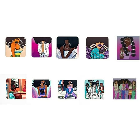 African Women Art Coasters (Complete Set Of 10)