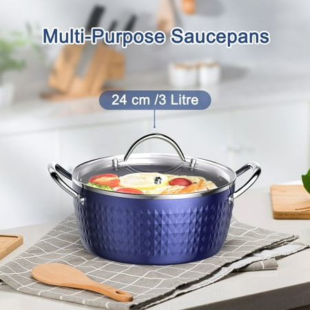 Elegant Choise 3.7 Quart Cooking Soup Pot with Lid Small Nonstick Soup Pot with Lid Round Small Soup Pot 3 L Blue Nonstick Induction Stock Pot 100% Bpa Free Anodized Healthy Ceramic
Elegant Choise 3.7 Quart Cooking Soup Pot with Lid Small Nonstick Soup Pot with Lid Round Small Soup Pot 3 L Blue Nonstick Induction Stock Pot 100% Bpa Free Anodized Healthy Ceramic