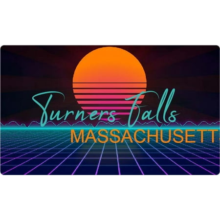 Turners Falls Massachusetts 4 X 2.25-Inch Fridge Magnet Retro Neon Design