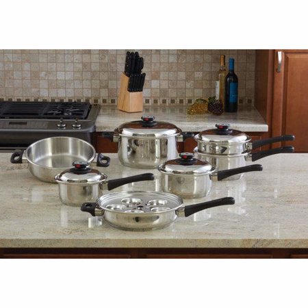 Chef's Secret Maxam 12 Piece Stainless Steel Cookware Set