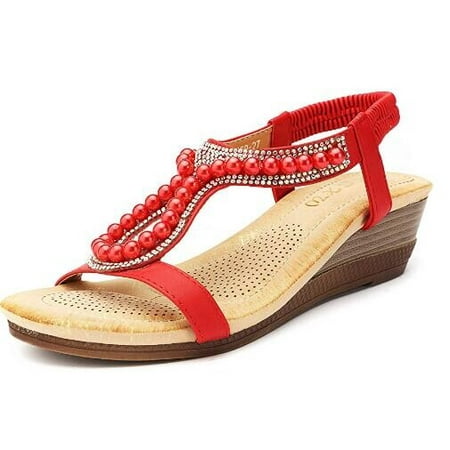 Women Wedges Sandals Platform Dress Rhinestone Beads Peep Toe Slip On Shoes Size 6
Women Wedges Sandals Platform Dress Rhinestone Beads Peep Toe Slip On Shoes Size 6