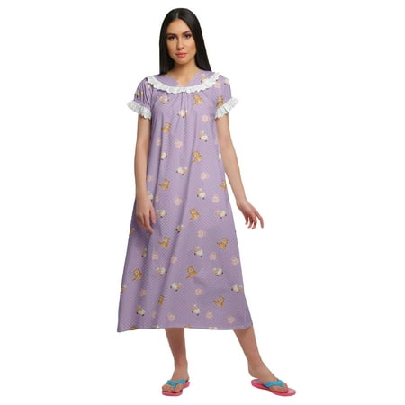 Moomaya Cotton V-Neck Sleepwear For Ladies Short Sleeve WoMen s Nightdress