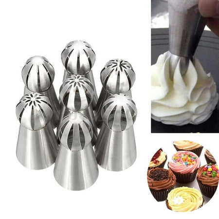 7Pcs Nozzles DIY Ball Tip Icing Piping Russian Sphere For Cake Baking Tool
