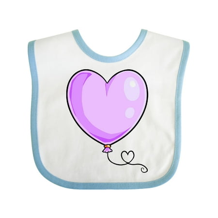 Inktastic Purple Balloon Heart Gift Baby Boy or Baby Girl Bib