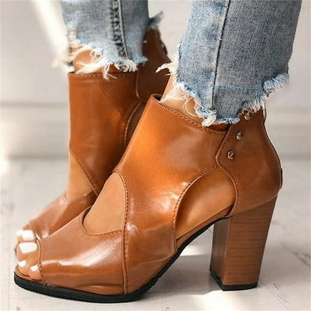 Aayomet Sandals for Women Dressy Summer Ladies Fashion Vintage Solid Color Leather Open Toe Back Zip High Heel Sandals Brown 8.5
Aayomet Sandals for Women Dressy Summer Ladies Fashion Vintage Solid Color Leather Open Toe Back Zip High Heel Sandals Brown 8.5