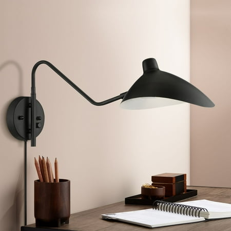 360 Lighting Colborne Modern Swing Arm Wall Lamp Black Metal Plug-in Light Fixture Up Down Shade for Bedroom Bedside Living Room Reading Home House
360 Lighting Colborne Modern Swing Arm Wall Lamp Black Metal Plug-in Light Fixture Up Down Shade for Bedroom Bedside Living Room Reading Home House