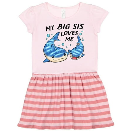 Inktastic My Big Sis Loves Me- whale shark Gift Toddler Girl Dress 
Inktastic My Big Sis Loves Me- whale shark Gift Toddler Girl Dress