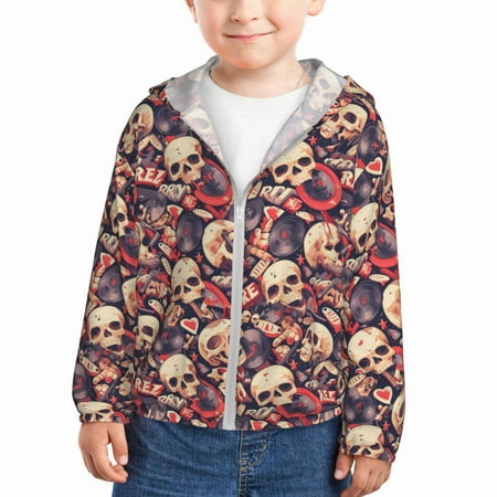 Sun Hoodie for Kids Skull rock record artist Long Sleeve Swim Fishing Shirts Sun Protection Zip Up Jacket Clothing Athletic Hoodie
Sun Hoodie for Kids Skull rock record artist Long Sleeve Swim Fishing Shirts Sun Protection Zip Up Jacket Clothing Athletic Hoodie