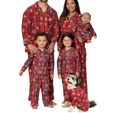 Family Matching Christmas Pajamas Set Xmas Snowflake Plaid Print Long Sleeve Button Tops and Pants Sleepwear
Family Matching Christmas Pajamas Set Xmas Snowflake Plaid Print Long Sleeve Button Tops and Pants Sleepwear