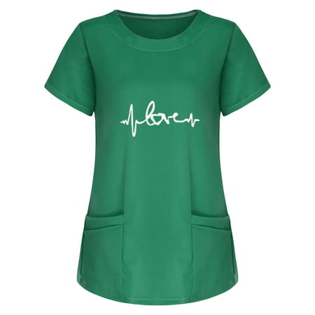 Hesxuno Womens Plus Size Scrubs Women Short Sleeve Workwear Pocket Printed Top Summer Nurse Shirts Scrubs
Hesxuno Womens Plus Size Scrubs Women Short Sleeve Workwear Pocket Printed Top Summer Nurse Shirts Scrubs