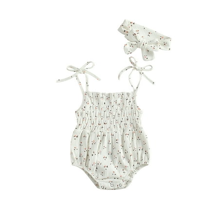 Infant Baby Girls Romper Floral Printed One-Piece Bodysuits Sling Backless Jumpsuits with Headband
Infant Baby Girls Romper Floral Printed One-Piece Bodysuits Sling Backless Jumpsuits with Headband