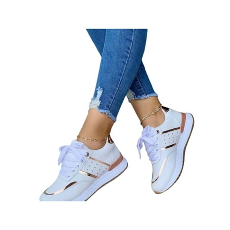 Tenmix Womens Casual Shoes Patchwork Walking Shoe Round Toe Sneakers Lace Up Flats Women s Non-slip Breathable Fashion Sneaker White 10
Tenmix Womens Casual Shoes Patchwork Walking Shoe Round Toe Sneakers Lace Up Flats Women s Non-slip Breathable Fashion Sneaker White 10