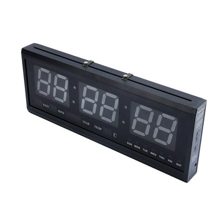 Ymiko 48cm Digital LED Wall Clock Big LED Time Calendar Temperature Desk Table Clock Home Decor