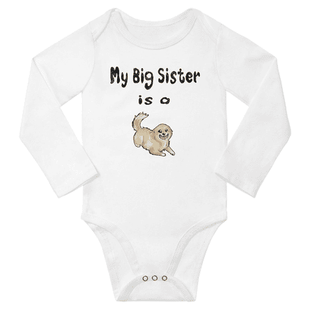 My Big Sister is a Tibetan Spaniel Dog Cute Baby Long Sleeve Clothing Bodysuits Unisex (White 12-18M)
My Big Sister is a Tibetan Spaniel Dog Cute Baby Long Sleeve Clothing Bodysuits Unisex (White 12-18M)