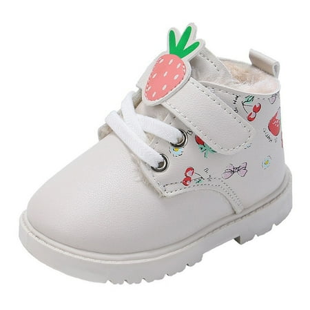 Fashion Children Boots Girls Single Boots Fruit Printed Cotton Boots
