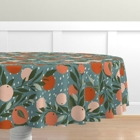 Cotton Sateen Tablecloth 90 Round - Grapefruit Rain Bloom Summer Citrus Fruit Floral Botanical Leaves Oranges Kitchen Print Custom Table Linens by Spoonflower
Cotton Sateen Tablecloth 90 Round - Grapefruit Rain Bloom Summer Citrus Fruit Floral Botanical Leaves Oranges Kitchen Print Custom Table Linens by Spoonflower