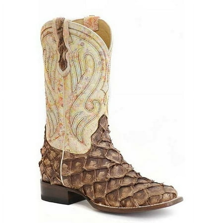 Women s Roper All In Pirarucu Hybrid Sole Boots Handcrafted Brown