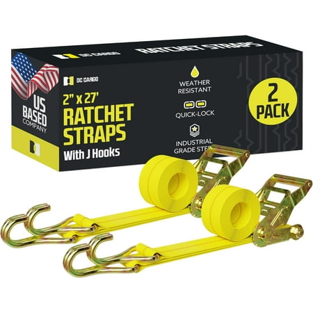 Ratchet Straps J-Hooks (Pack Of 2) Heavy Duty 2 X 27 Ratcheting Truck Straps Wire Hook Ends J-Hook Ratchet Strap s
Ratchet Straps J-Hooks (Pack Of 2) Heavy Duty 2 X 27 Ratcheting Truck Straps Wire Hook Ends J-Hook Ratchet Strap s