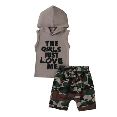 Fesfesfes Toddler Baby Boy Alphabet Sleeveless Hoodie Camouflage Print Shorts Suit
Fesfesfes Toddler Baby Boy Alphabet Sleeveless Hoodie Camouflage Print Shorts Suit