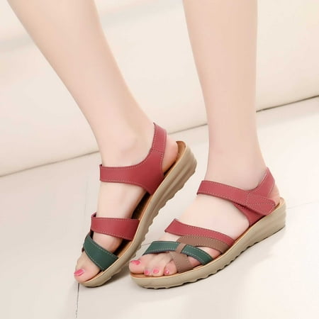 Sunvit Flat Sandals for Women- Hollow Casual Open Toe Round Toe Summer Slide Sandals #224 Red
Sunvit Flat Sandals for Women- Hollow Casual Open Toe Round Toe Summer Slide Sandals #224 Red