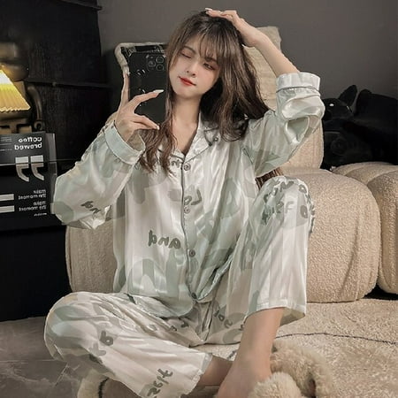 DanceeMangoo Satin Womens Pajamas Set Long Sleeve Two-piece Pijamas Sets Spring Autumn Soft Sleepwear Loungewear Luxurious Home Wear Clothes
DanceeMangoo Satin Womens Pajamas Set Long Sleeve Two-piece Pijamas Sets Spring Autumn Soft Sleepwear Loungewear Luxurious Home Wear Clothes