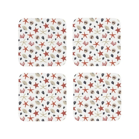 Coasters Set of 4 - red starfishes shells coral Drink Coasters for Tabletop Protection Leather Coasters for Living Room Decor and Housewarming Gift Square
Coasters Set of 4 - red starfishes shells coral Drink Coasters for Tabletop Protection Leather Coasters for Living Room Decor and Housewarming Gift Square