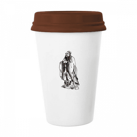 Dao China Lao Tzu Mug Coffee Drinking Glass Pottery Cerac Cup Lid