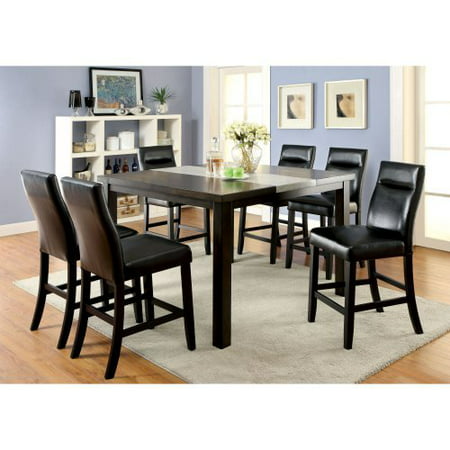 Furniture of America Dewalt Industrial 7 Piece Counter Height Dining Table Set