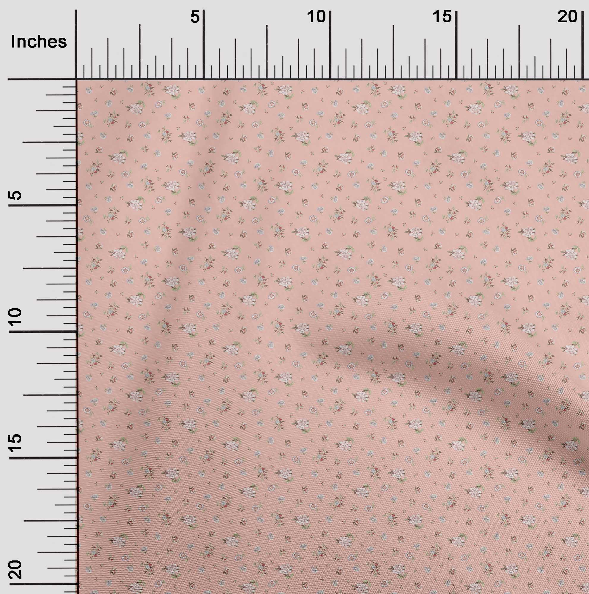 OneOone Silk Tabby Fabric Leaves Flower Floral Print Fabric By The