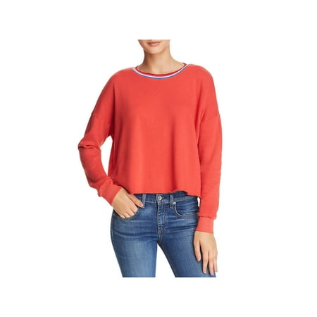 LNA Clothing Womens Crew Neck Contrast Trim Sweatshirt