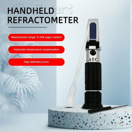 0-32% 0-80% Handheld Sugar Alcohol Refractometer Brix Wine Concentration Meter
0-32% 0-80% Handheld Sugar Alcohol Refractometer Brix Wine Concentration Meter