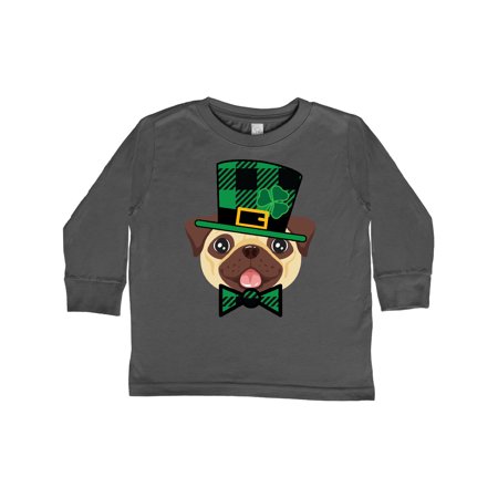 Inktastic St Patricks Outfit Pug Dog Gift Toddler Boy or Toddler Girl Long Sleeve T-Shirt