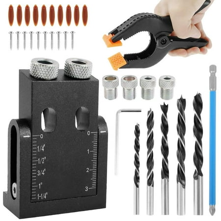 RELAX 35Pcs Pocket Hole Screw Jig Kit 15 Degree Woodworking Guide Positioner Angle Drill Guide Woodworking Tool Hole Locator Tool with 6mm/7mm/8mm/9mm/10mm Hole Drive Adapter 
RELAX 35Pcs Pocket Hole Screw Jig Kit 15 Degree Woodworking Guide Positioner Angle Drill Guide Woodworking Tool Hole Locator Tool with 6mm/7mm/8mm/9mm/10mm Hole Drive Adapter