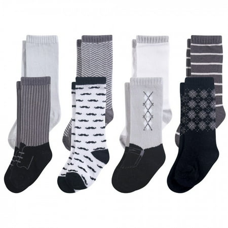 Hudson Baby Infant Boy Cotton Rich Knee-High Socks Black Gentleman 0-6 Months