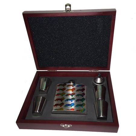 KuzmarK 6 oz. Stainless Steel Flask Set in Rose Wood Presentation Box - Collie Dog Pretty
KuzmarK 6 oz. Stainless Steel Flask Set in Rose Wood Presentation Box - Collie Dog Pretty
