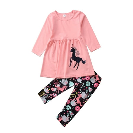 Kids Baby Girl Cartoon Unicorn Clothes Long Sleeve Top + Floral Printed Floral Pants 2PCS Outfits Set
Kids Baby Girl Cartoon Unicorn Clothes Long Sleeve Top + Floral Printed Floral Pants 2PCS Outfits Set