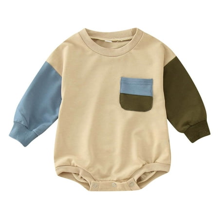Baby Boys Girls Long Sleeve Patchwork Color Pocket Tops Romper Bodysuits Jumpsuit Clothes
Baby Boys Girls Long Sleeve Patchwork Color Pocket Tops Romper Bodysuits Jumpsuit Clothes