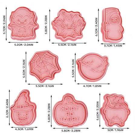 YANCAT 8 Pieces Halloween Cookie Cookie Cutters 3D Mini Fondant Cookie Stampers For DIY Cake Baking Decoration Pink
YANCAT 8 Pieces Halloween Cookie Cookie Cutters 3D Mini Fondant Cookie Stampers For DIY Cake Baking Decoration Pink