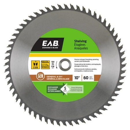 Exchange-A-Blade 1011842 10 in. x 60 Teeth Finishing Shelving Saw Blade - Recyclable Exchangeable