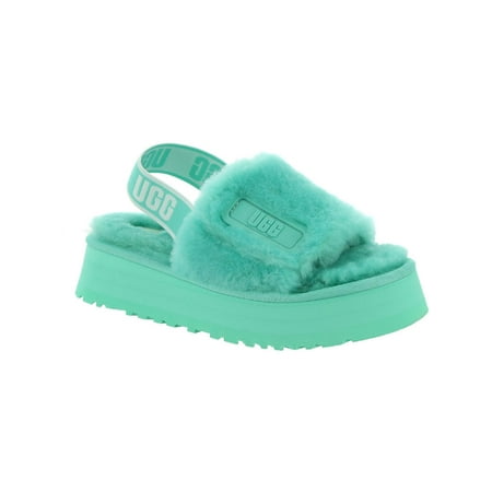 Ugg Womens Disco Slide Shearling Flatform Slingback Slippers