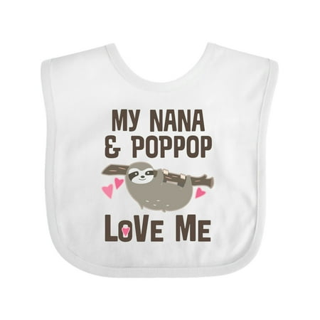 Inktastic Nana and PopPop Love Me Outfit Gift Baby Girl Bib