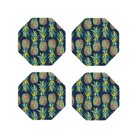 Fuzoiu Colorful Pineapples Print Leather Coasters Set Drink Coasters Set of 4 for Tabletop Protection Durable PVC Coasters Home Décor and Housewarming Gift-Octagon
Fuzoiu Colorful Pineapples Print Leather Coasters Set Drink Coasters Set of 4 for Tabletop Protection Durable PVC Coasters Home Décor and Housewarming Gift-Octagon