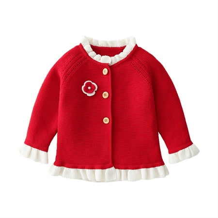 Baby Girls Sweaters Infant Toddler Cardigan Ribbed Button Down Cardigan Sweater Knit Tops Red 18-24 Months
Baby Girls Sweaters Infant Toddler Cardigan Ribbed Button Down Cardigan Sweater Knit Tops Red 18-24 Months