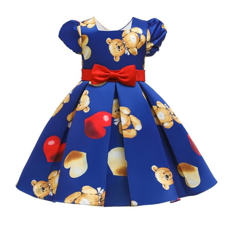 OLLUISNEO 2-3 Years Toddler Baby Girls Dress Short Sleeve Bear Prints Party Formal TuTu Dress Blue
OLLUISNEO 2-3 Years Toddler Baby Girls Dress Short Sleeve Bear Prints Party Formal TuTu Dress Blue