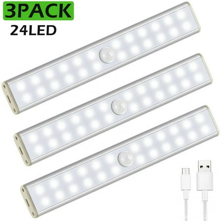 3pack LED Closet Light 24 LED Rechargeable Motion Sensor Indoor Under Cabinet Lighting Wireless Night Light Anywhere with 1000mAh Battery for Hallway Stair Closet Kitchen
3pack LED Closet Light 24 LED Rechargeable Motion Sensor Indoor Under Cabinet Lighting Wireless Night Light Anywhere with 1000mAh Battery for Hallway Stair Closet Kitchen
